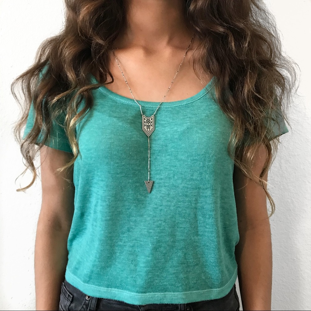 Teal Crop Top